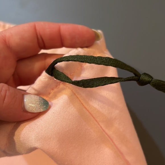 Kate Spade Small Pink Black Pull Top Tab cotton Dust Bag - Picture 3 of 5